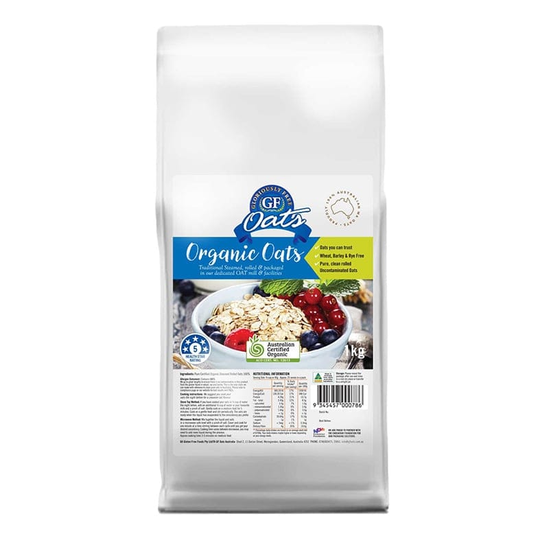 Gloriously Free Uncontaminated Organic Aussie Oats 500g, 1kg Or 2kg, {Wheat, Rye & Barley Free}