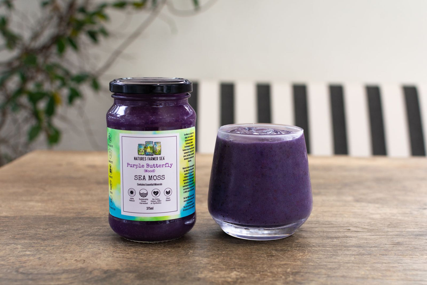 Natures Farmer Sea Moss Gel 375mL, Purple Butterfly For Mood Support & Skin Health