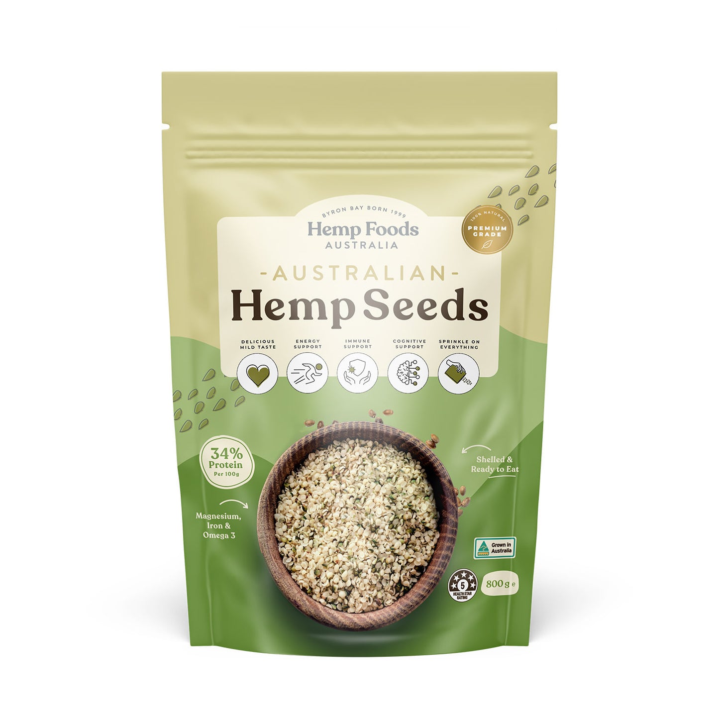 Hemp Foods Australia Hulled Hemp Seeds 200g Or 800g, Australian Grown
