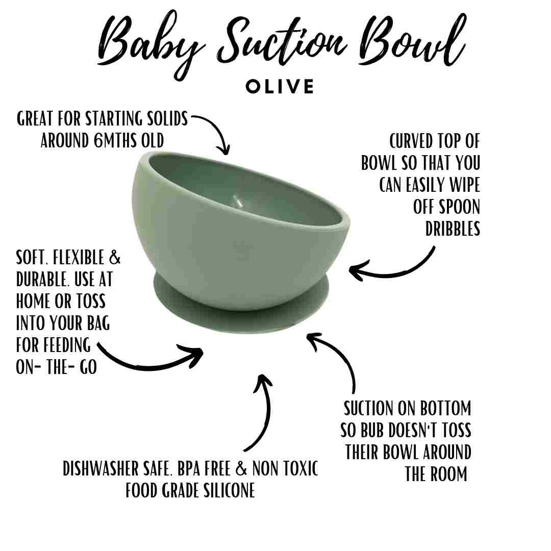 Little Mashies Silicone Sucky Bowl, Olive