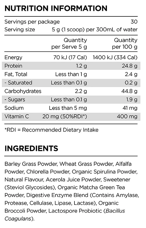 Prana On Super Greens 150g, Fresh Mint