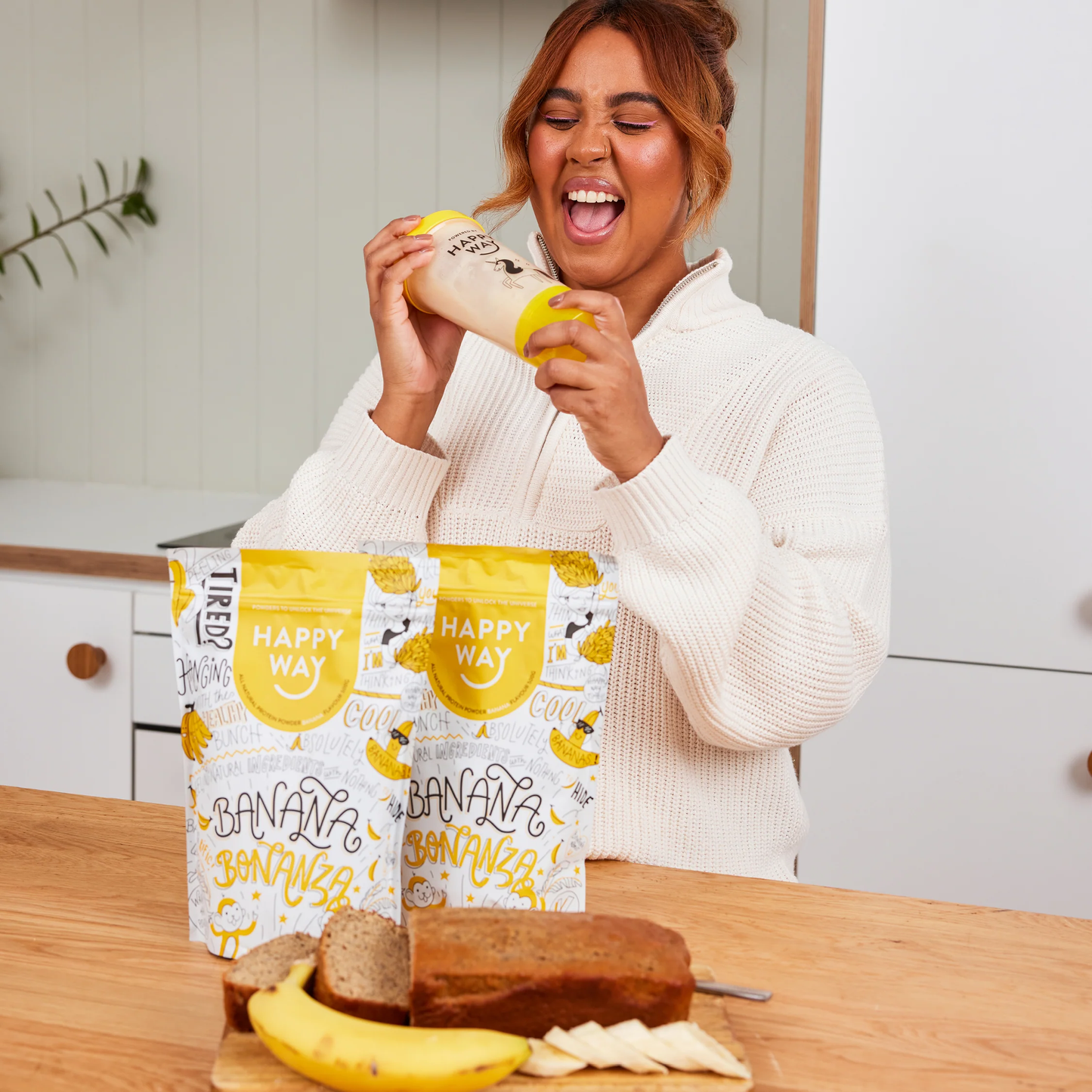 Happy Way Whey Protein Powder 60g Or 500g, Banana Bonanza