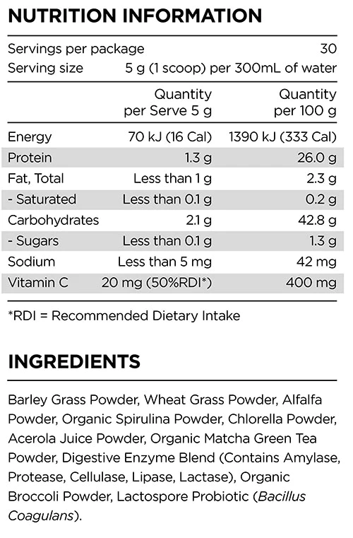 Prana On Super Greens 150g, Original {Unflavoured}