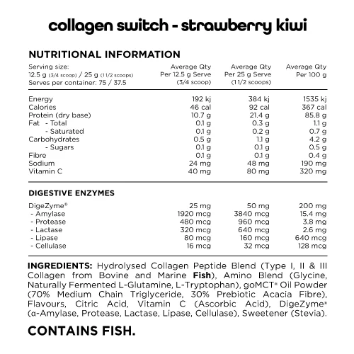 Switch Nutrition Collagen Switch 250g, Strawberry Kiwi