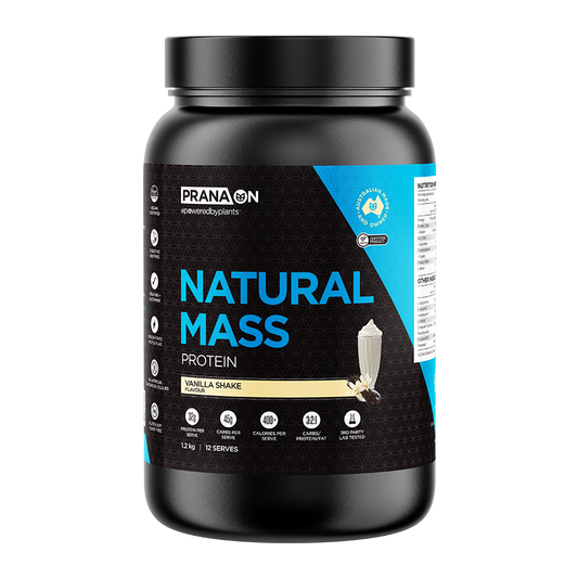 Prana On Natural Mass Protein 1.2kg Or 2.5kg, Vanilla Shake