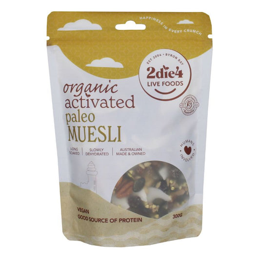 2Die4 Live Foods Activated & Organic Muesli 300g, 600g Or 1kg, Paleo