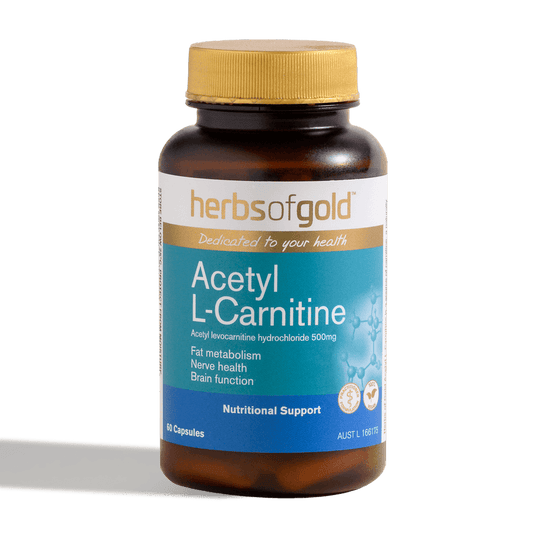Herbs Of Gold Acetyl L-Carnitine, 60 Or 120 VegeCapsules (Vegan)