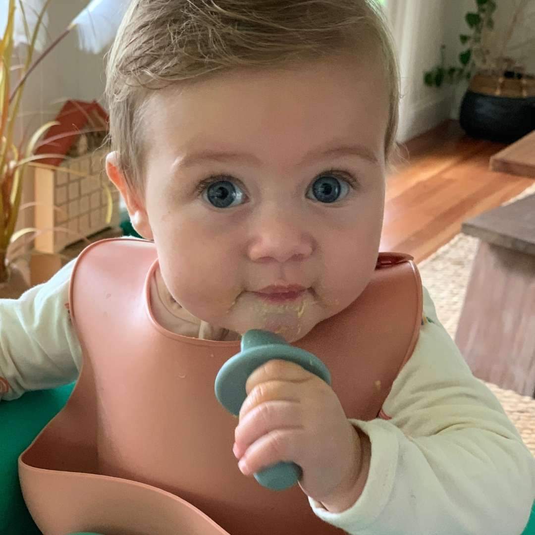 Little Mashies Silicone Cutlery Set, Olive