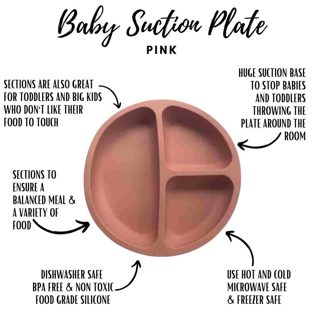 Little Mashies Silicone Sucky Platter Plate, Blush Pink