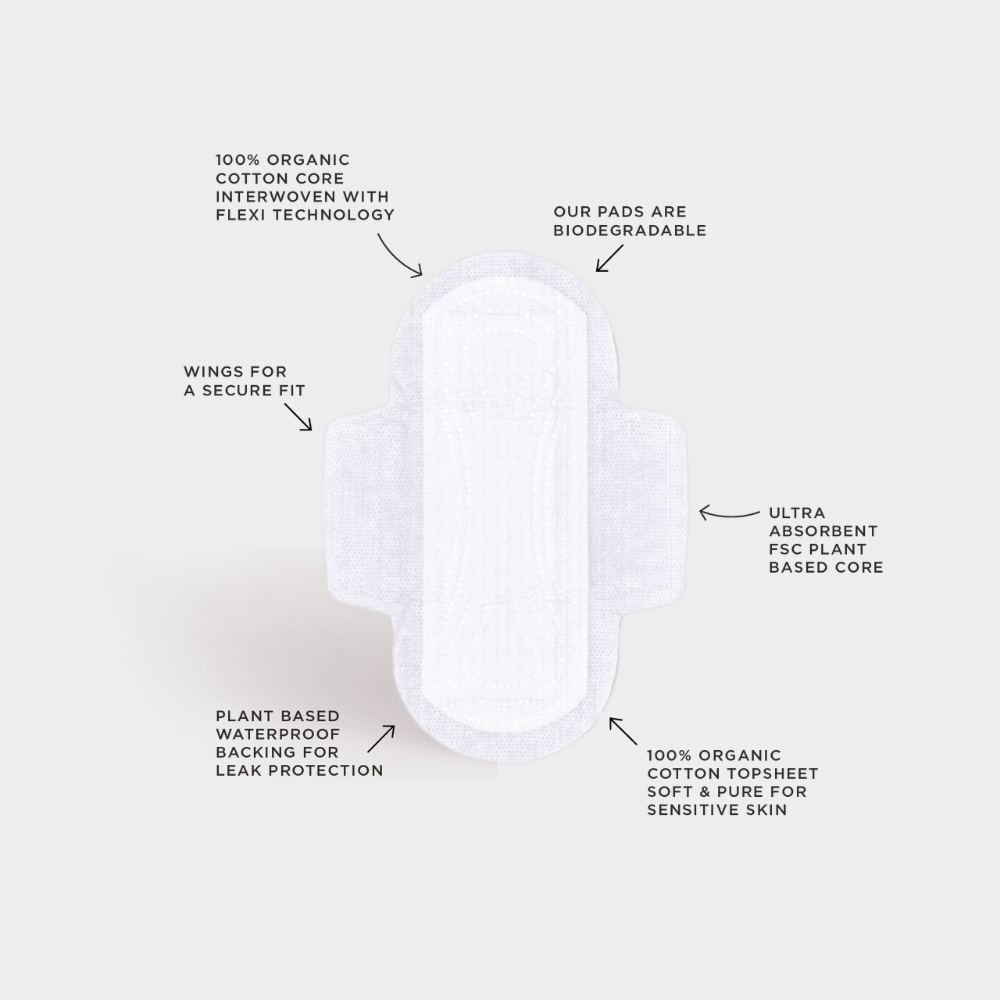 Tom Organic Pads 10pk, Regular With Organic Cotton