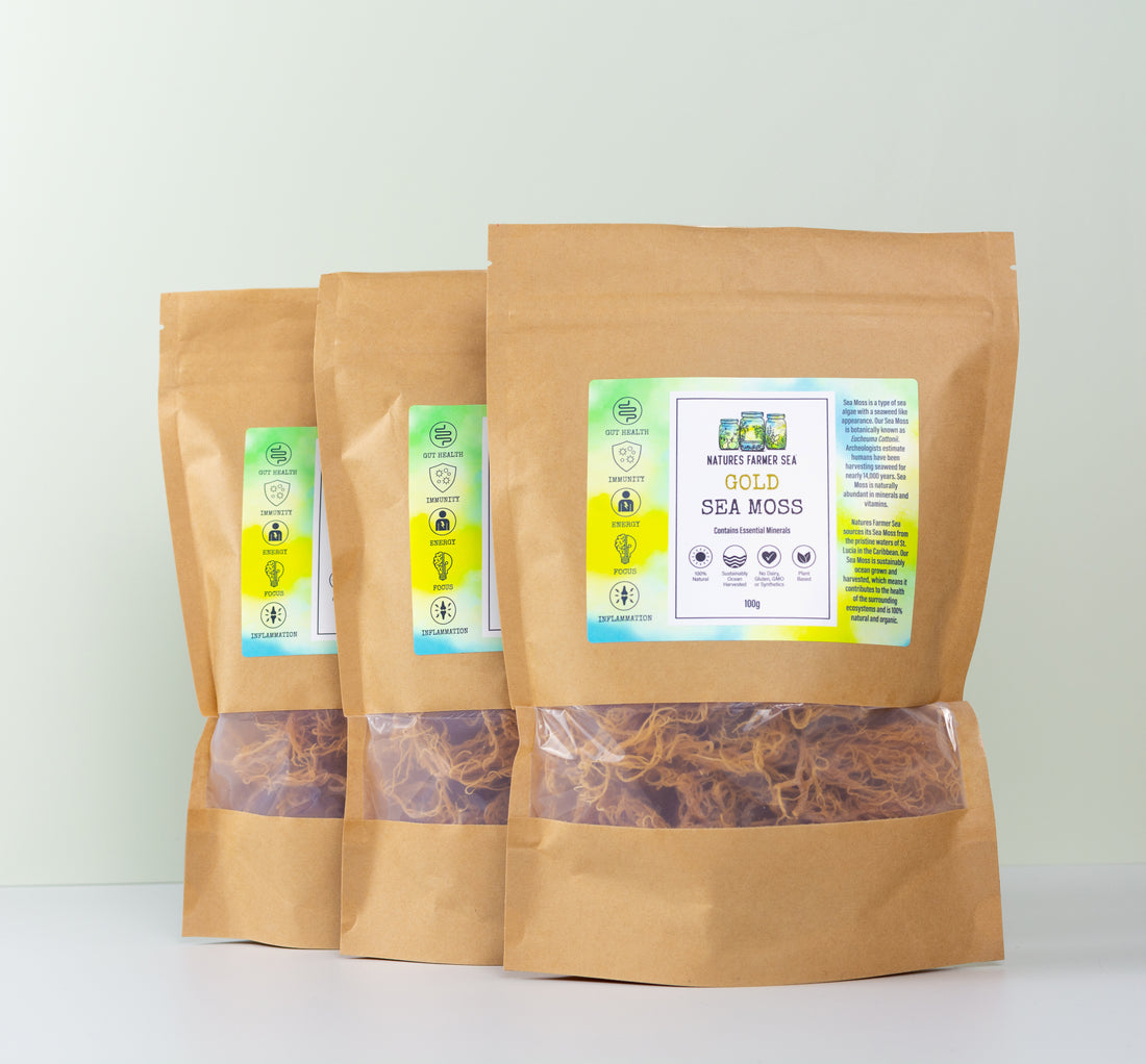 Natures Farmer Raw Gold Sea Moss 100g, Make It Yourself!