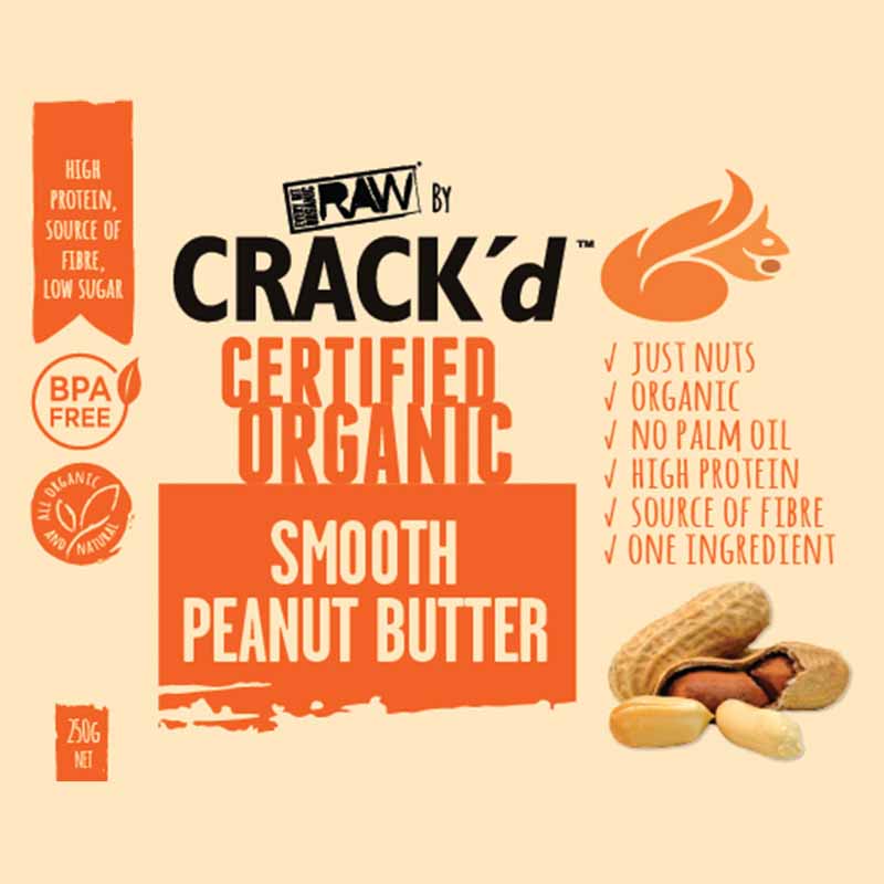 Every Bit Organic Crack'd Nut Butter 250g, Peanut Butter Smooth
