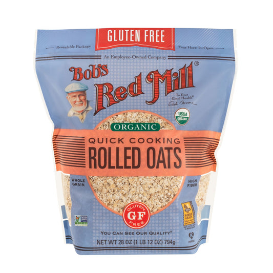 Bob's Red Mill Quick Cooking Rolled Oats 794g, Certified Organic & Wheat Free