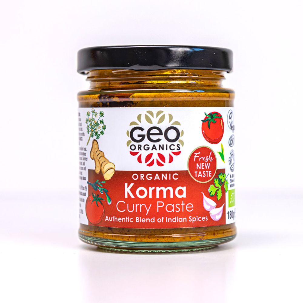 Geo Organics Organic Indian Korma Curry Paste 180g, Mild Spice Level