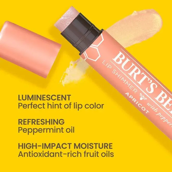 Burt's Bees Apricot Lip Shimmer 2.6g, With Peppermint Oil