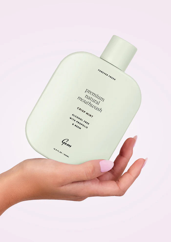 Gem Premium Natural Mouthwash 500mL, Crisp Mint Flavour