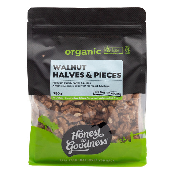 Honest To Goodness Walnut Halves & Pieces 175g Or 750g, Australian Certified Organic & Premium Quality