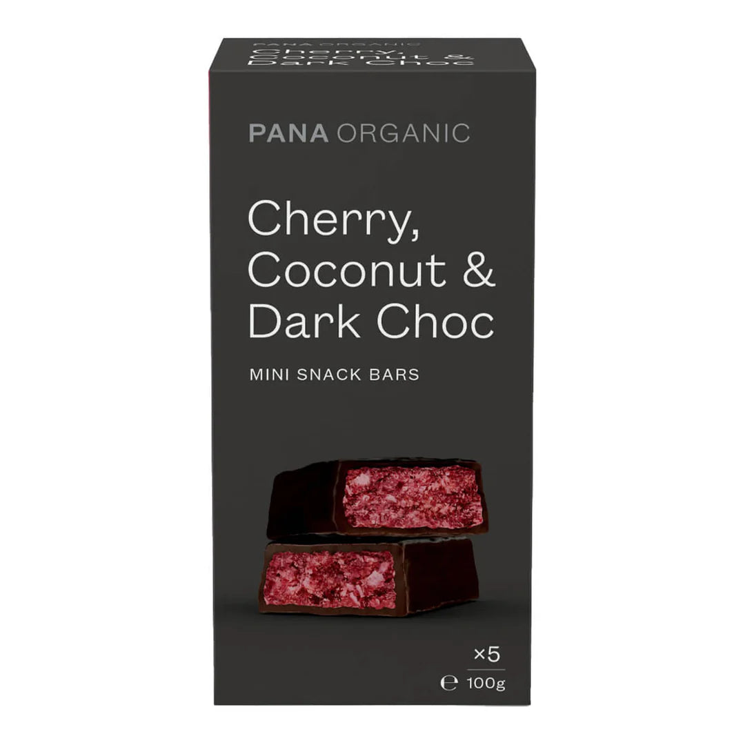 Pana Organic Certified Organic Mini Snack Bites 100g, Cherry, Coconut & Dark Chocolate