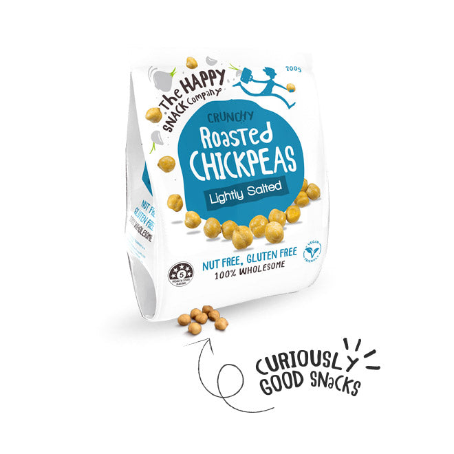 The Happy Snack Company Crunchy Roasted Chickpeas 200g, Lightly Salted & Gluten Free