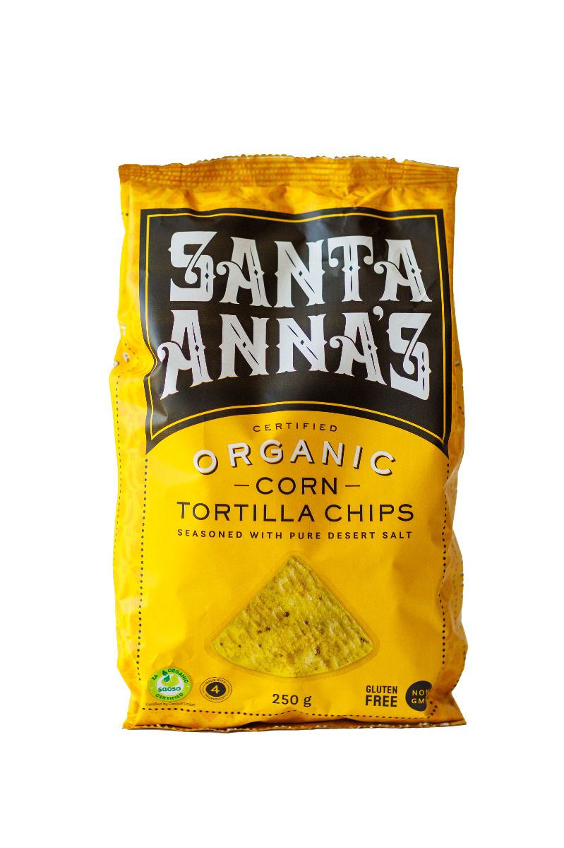 Santa Anna's Certified Organic Corn Tortilla Chips 80g Or 250g, Sea Salt Flavour