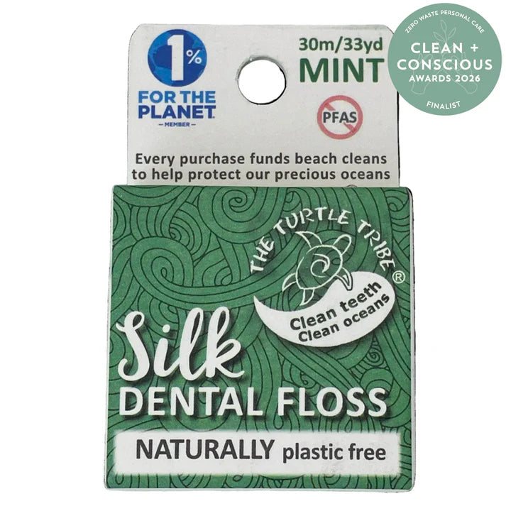 The Turtle Tribe Silk Dental Floss Mint 30m, Naturally Plastic Free