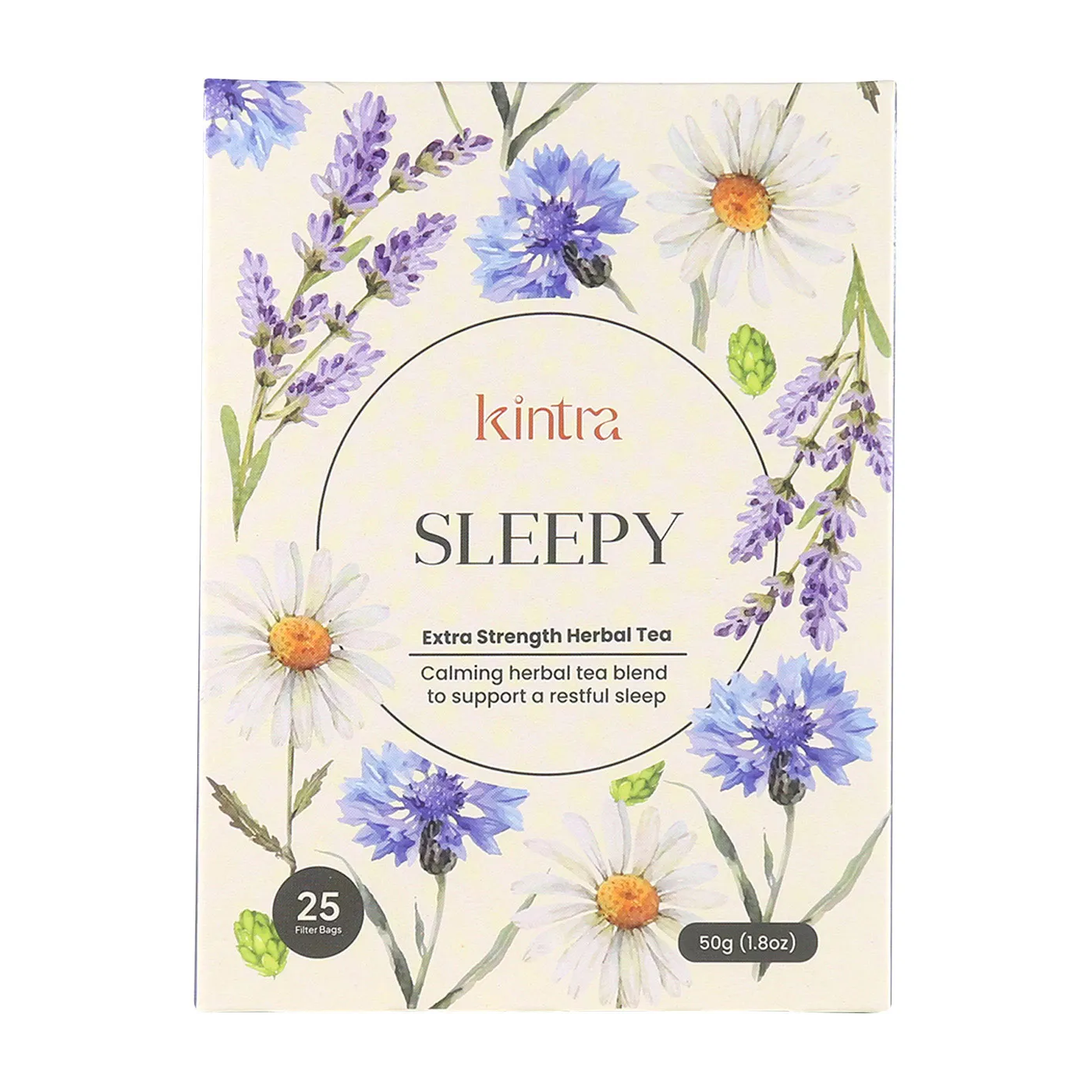 Kintra Foods Sleepy 25 Tea Bags, With Chamomile & Hops For a Deep Sleep