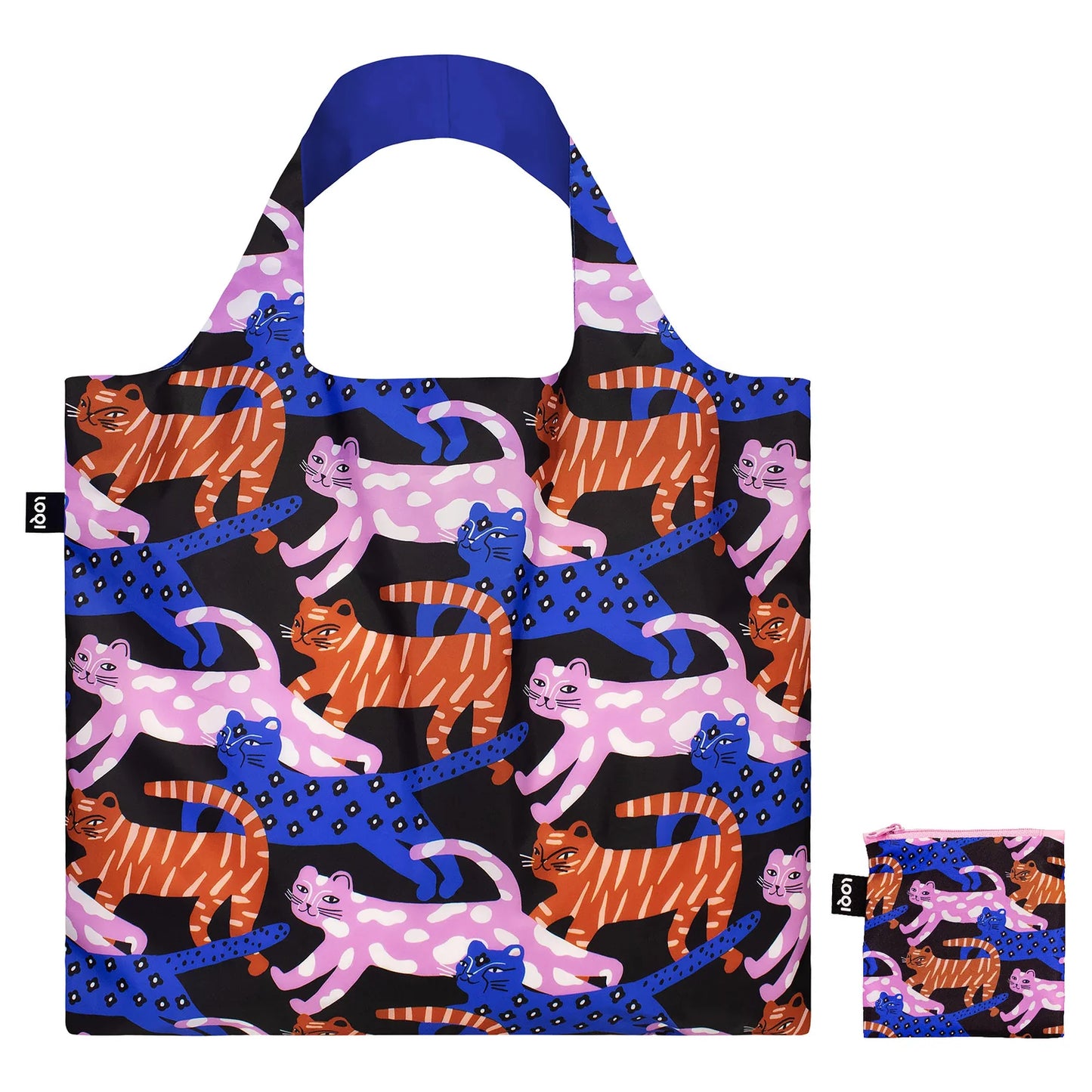 LOQI Shopping Bag, Glitter Power Cats