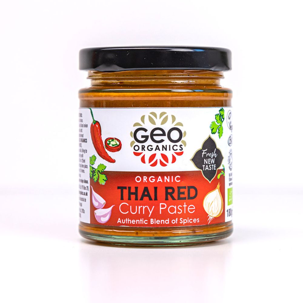 Geo Organics Organic Thai Red Curry Paste 180g, Authentic Blend Of Spices