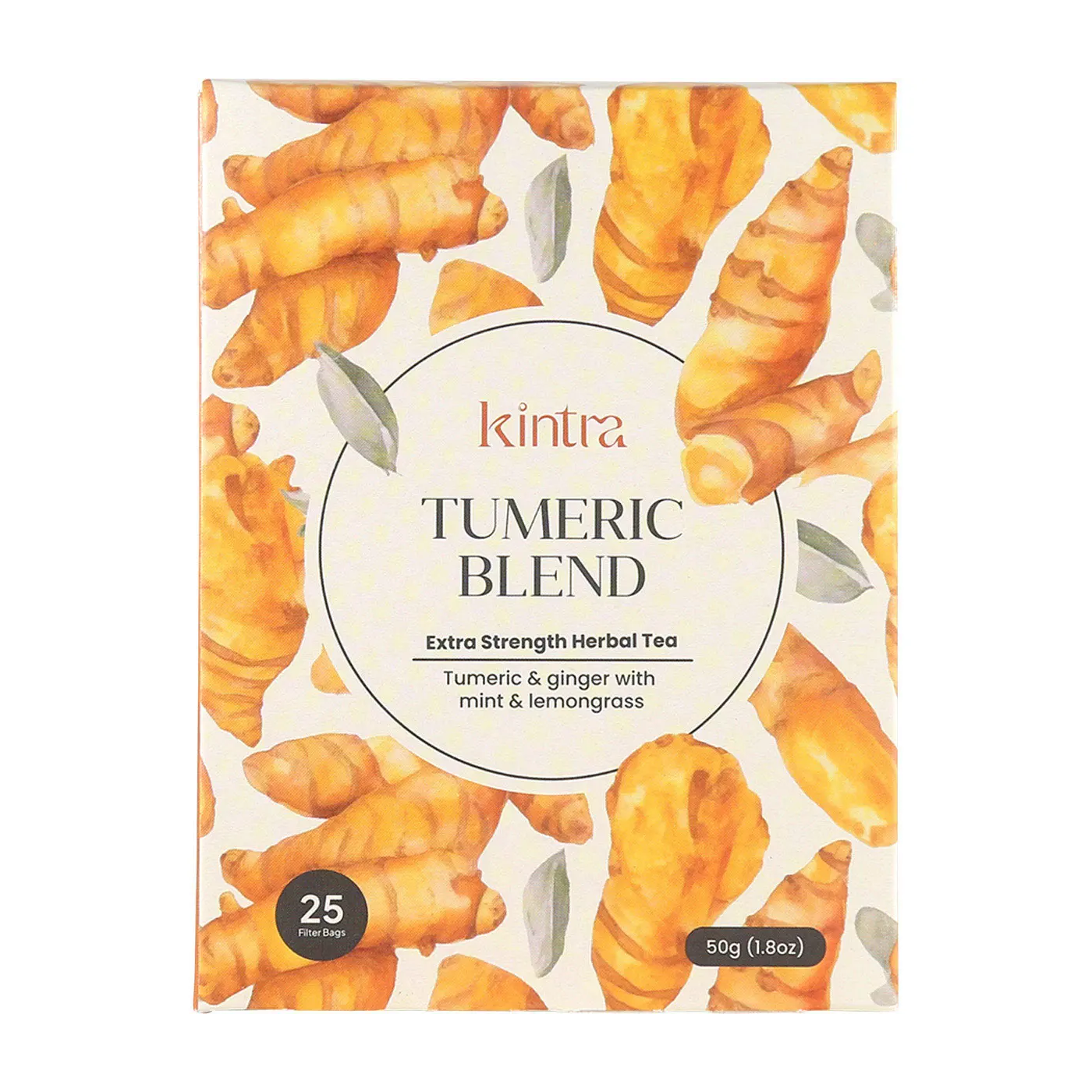 Kintra Foods Turmeric Blend 25 Tea Bags, With Mint & Lemongrass