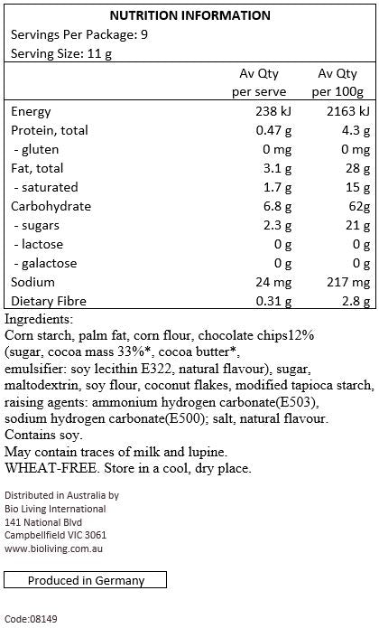 Schar Choco Chip Cookies 100g, Gluten Free