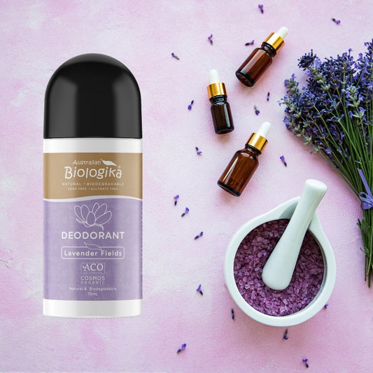 Biologika Deodorant Roll On 70ml, Lavender Fields Fragrance; Certified Organic