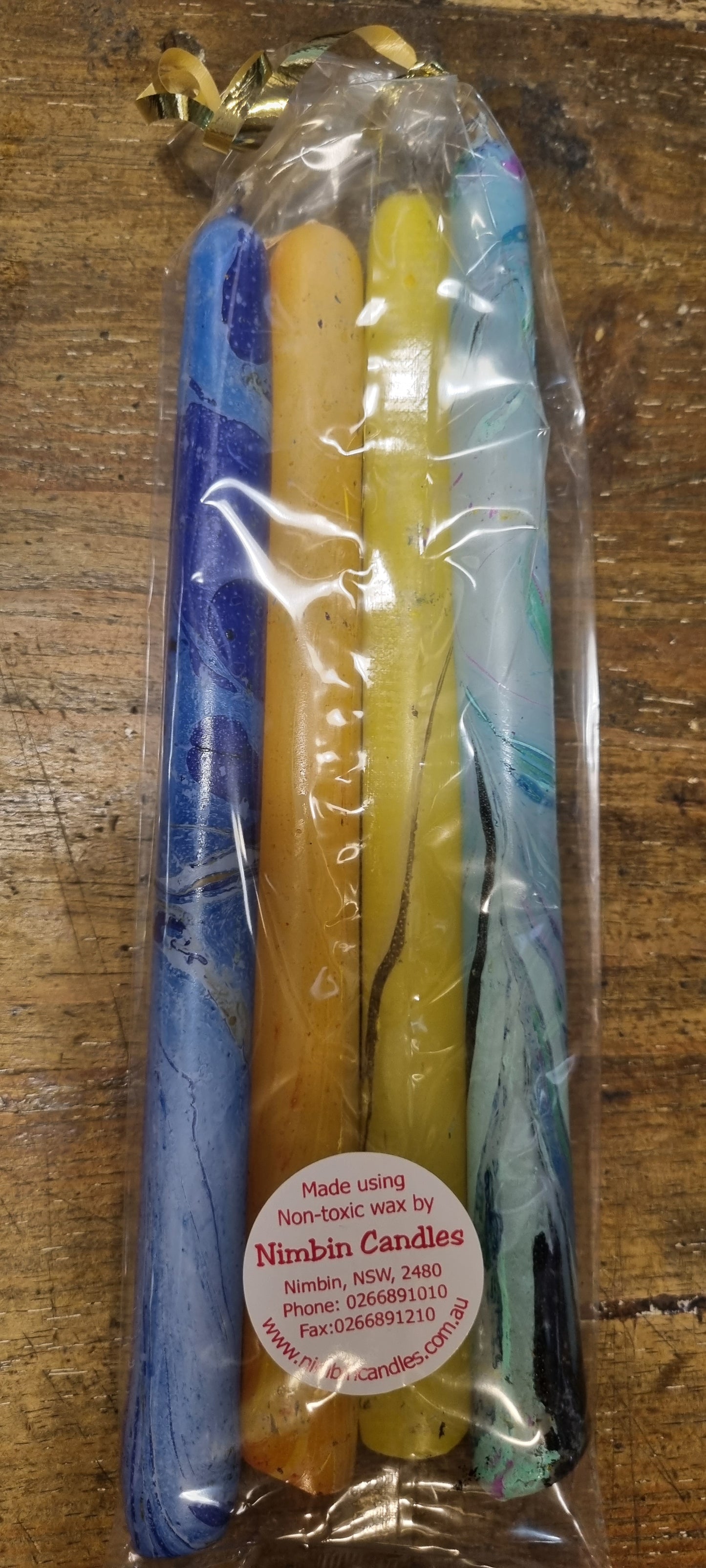 Nimbin Candles Marbled 9hour, 4 Pack (Non Toxic Wax)