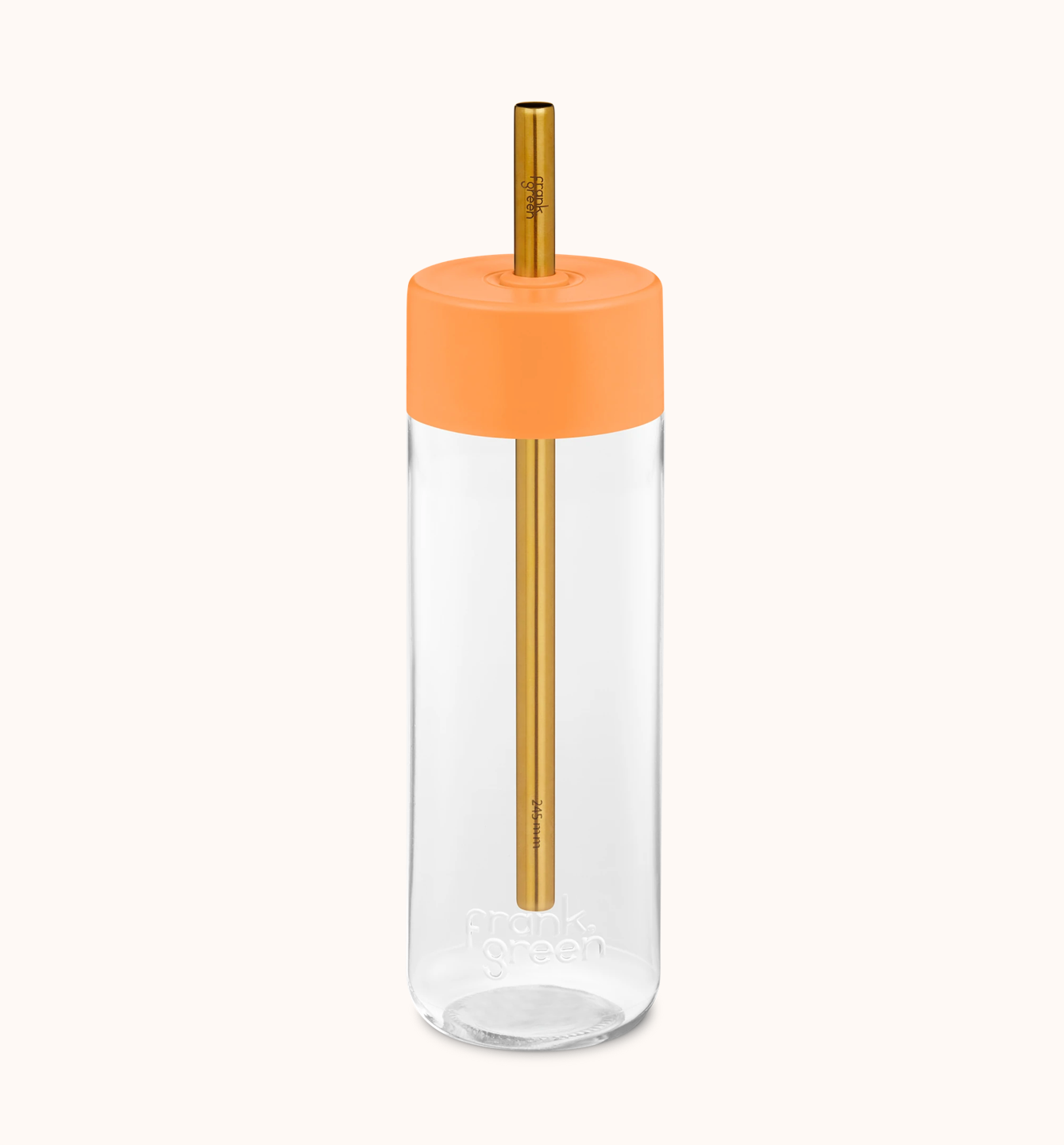 Frank Green Reusable Bottle with Jumbo Straw Lid 25oz (740ml), Neon Orange