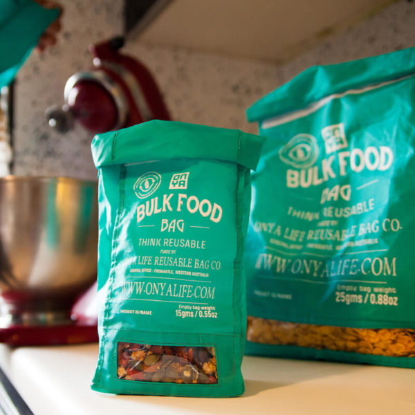 Onya Reusable Bulk Food Bag Aqua, Small, Medium Or Large Size