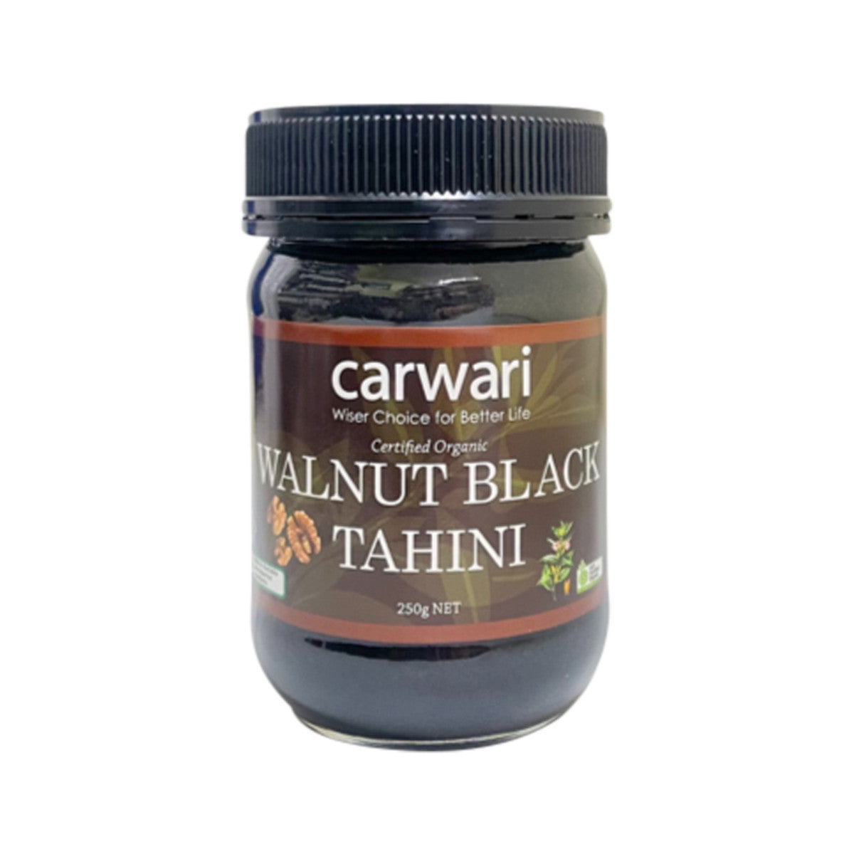 Carwari Certified Organic Walnut Black Tahini 250g, Wiser Choice For Better Life