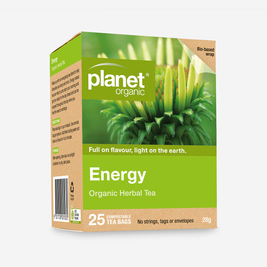 Planet Organic Herbal Tea 25 Tea Bags, Energy Blend; Energising To Stimulate Your Mind & Body