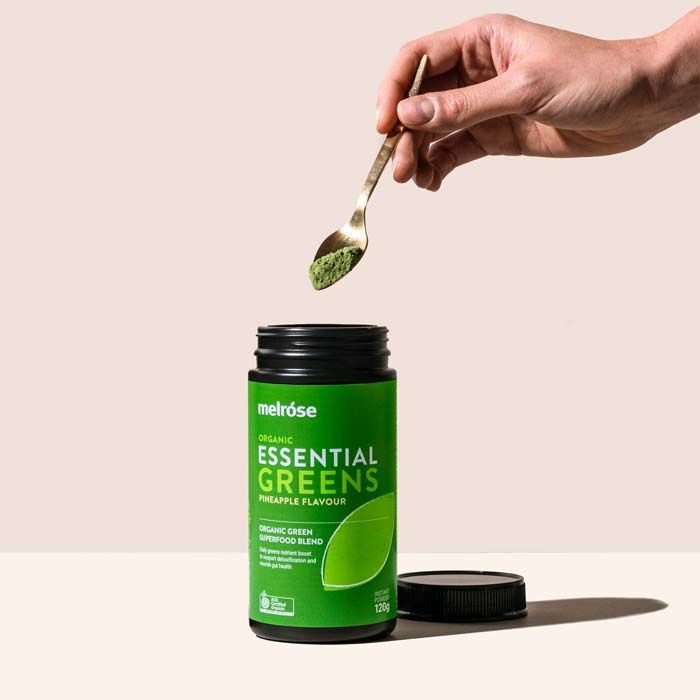 Melrose Organic Essential Greens Superblend 200g, Daily Green Nutrient Boost To Nourish Gut Health