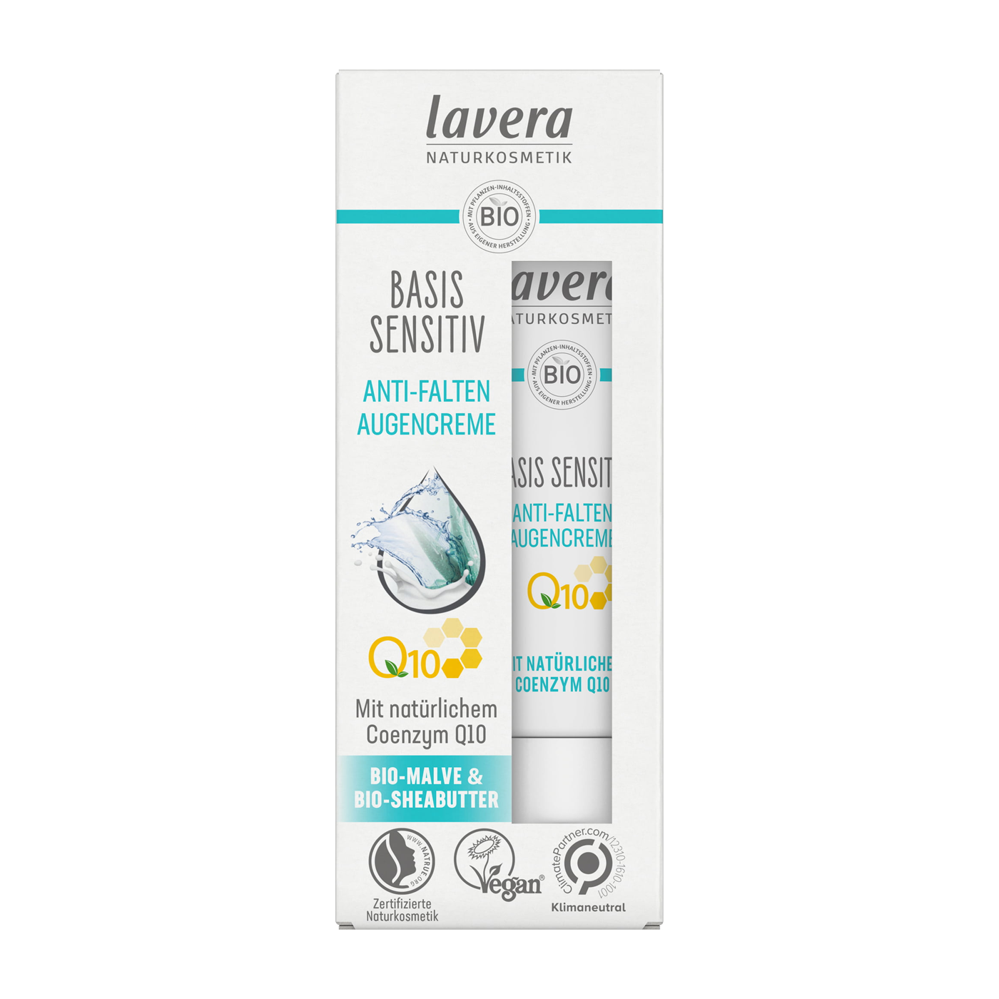 Lavera Basis Sensitiv Anti-Ageing Eye Cream 15mL, With Q10 Complex For Smooth Skin