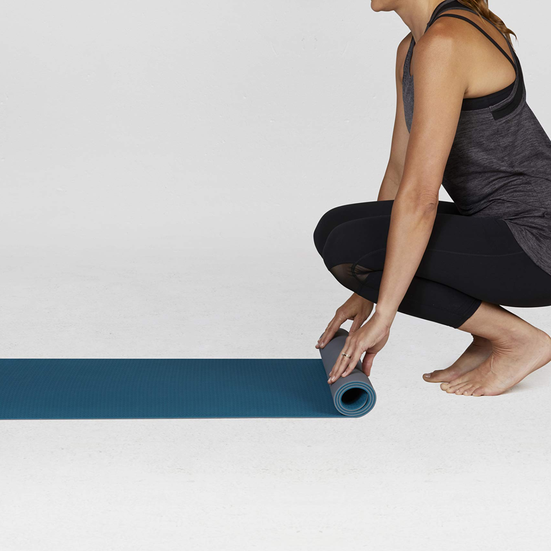 Gaiam Performance Soft Grip Yoga Mat Teal and Charcoal