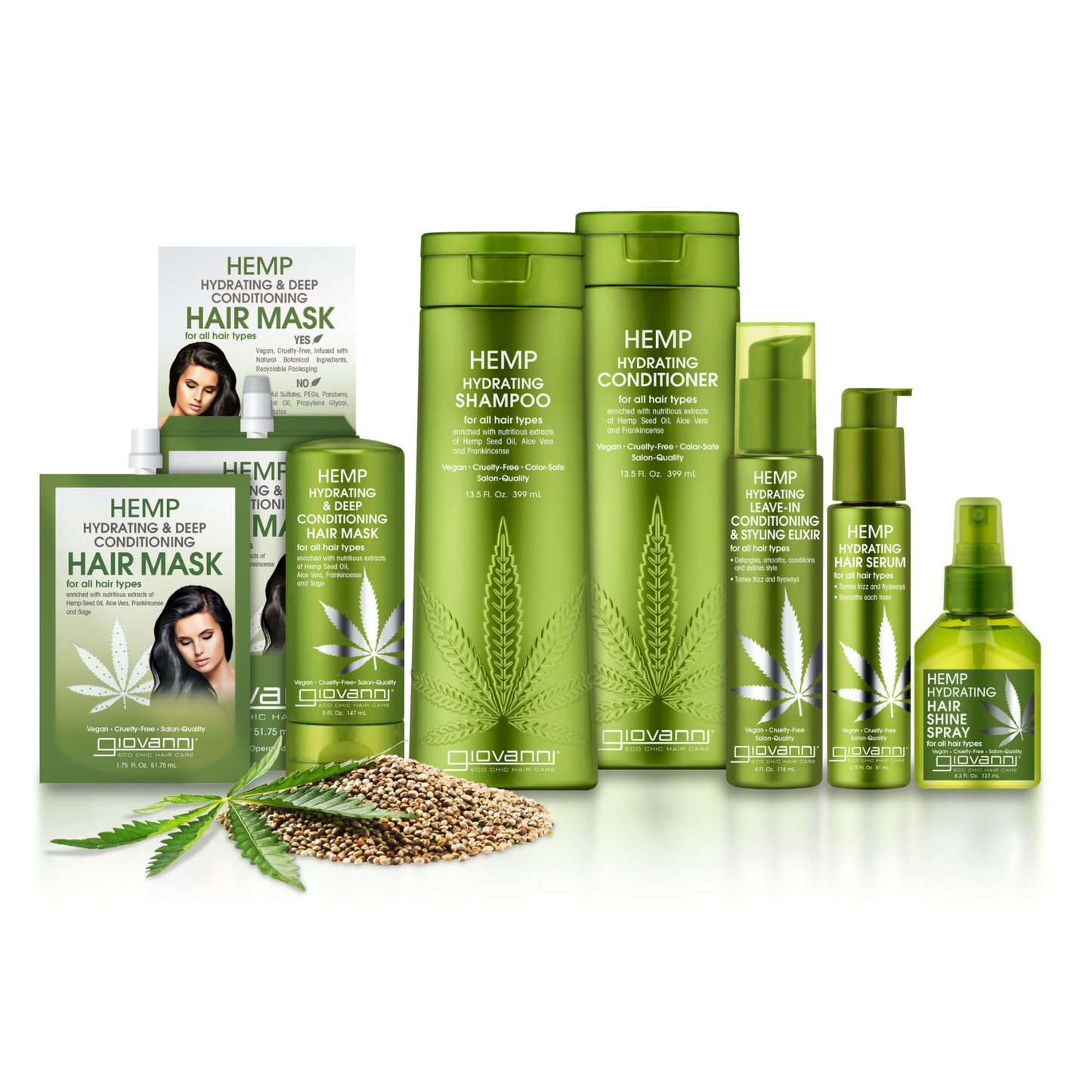 Giovanni Hemp Hydrating Deep Conditioning Hair Mask 52mL, For All Hair Types