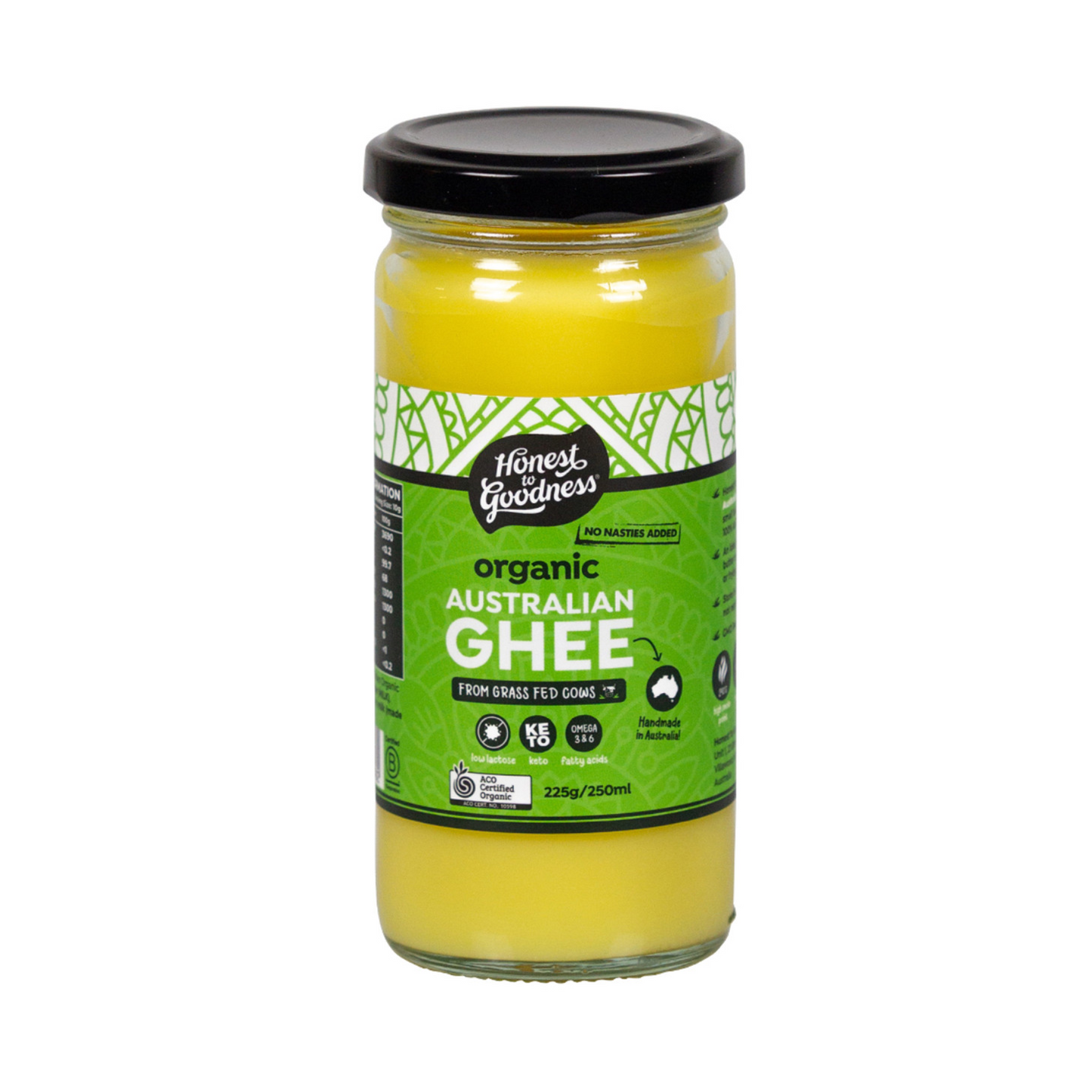 Honest To Goodness Ghee 250ml Or 500ml, Organic & Australian