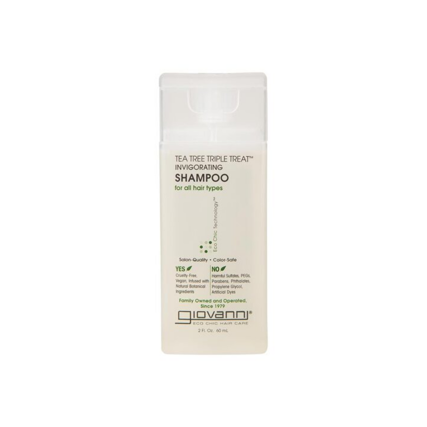 Giovanni Tea Tree Triple Treat Shampoo 60mL or 250mL, For Refreshed & Renewed Hair