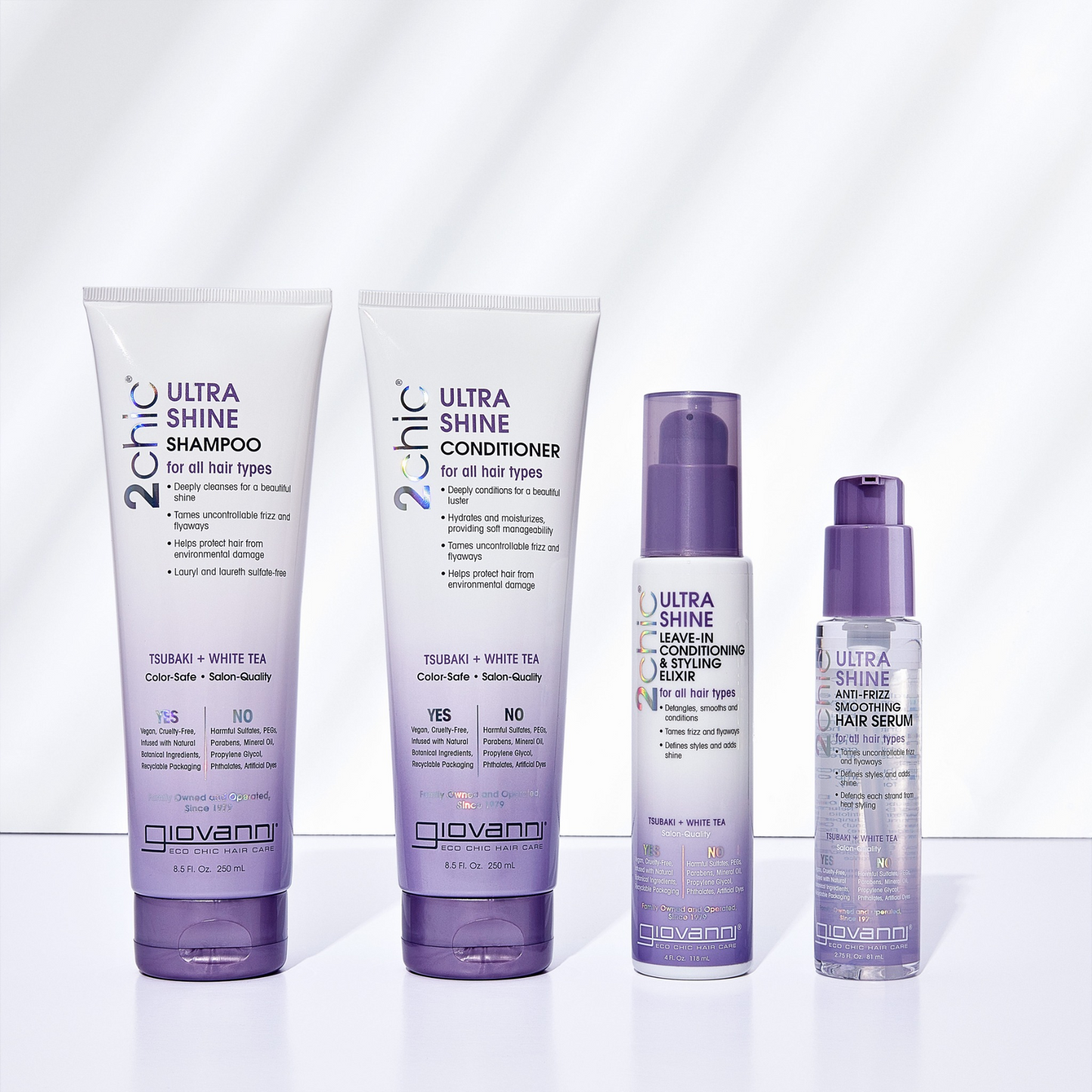 Giovanni 2Chic Ultra Shine Anti-Frizz Smoothing Hair Serum 81mL, Defines Styles & Adds Shine