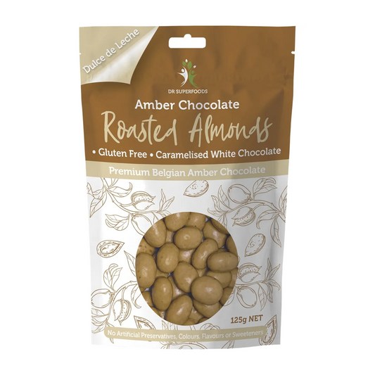 Dr Superfoods Amber Chocolate Coated Almonds 125g, Caramlised White Chocolate