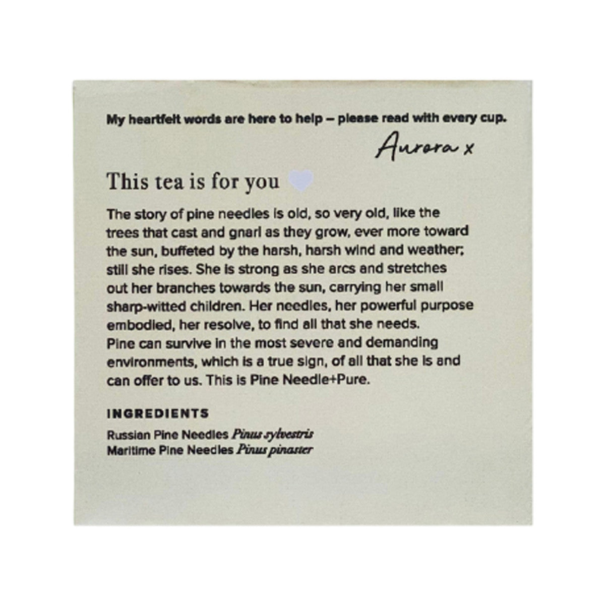 The Heart Centred Herb Company Pine Needle + Pure Tea, 14 Tea Bags