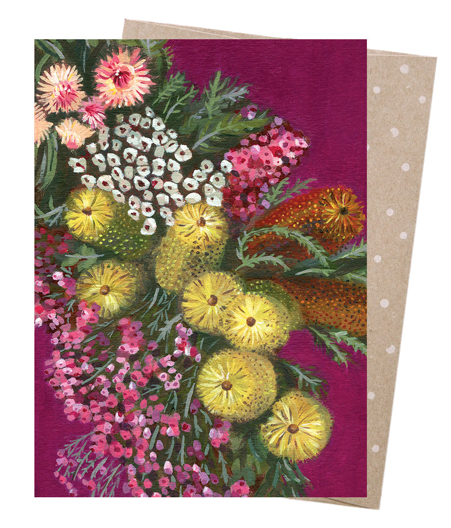 Earth Greetings Flower Chain Card, Vickie Liu Collection (Includes One Card & One Kraft Envelope)