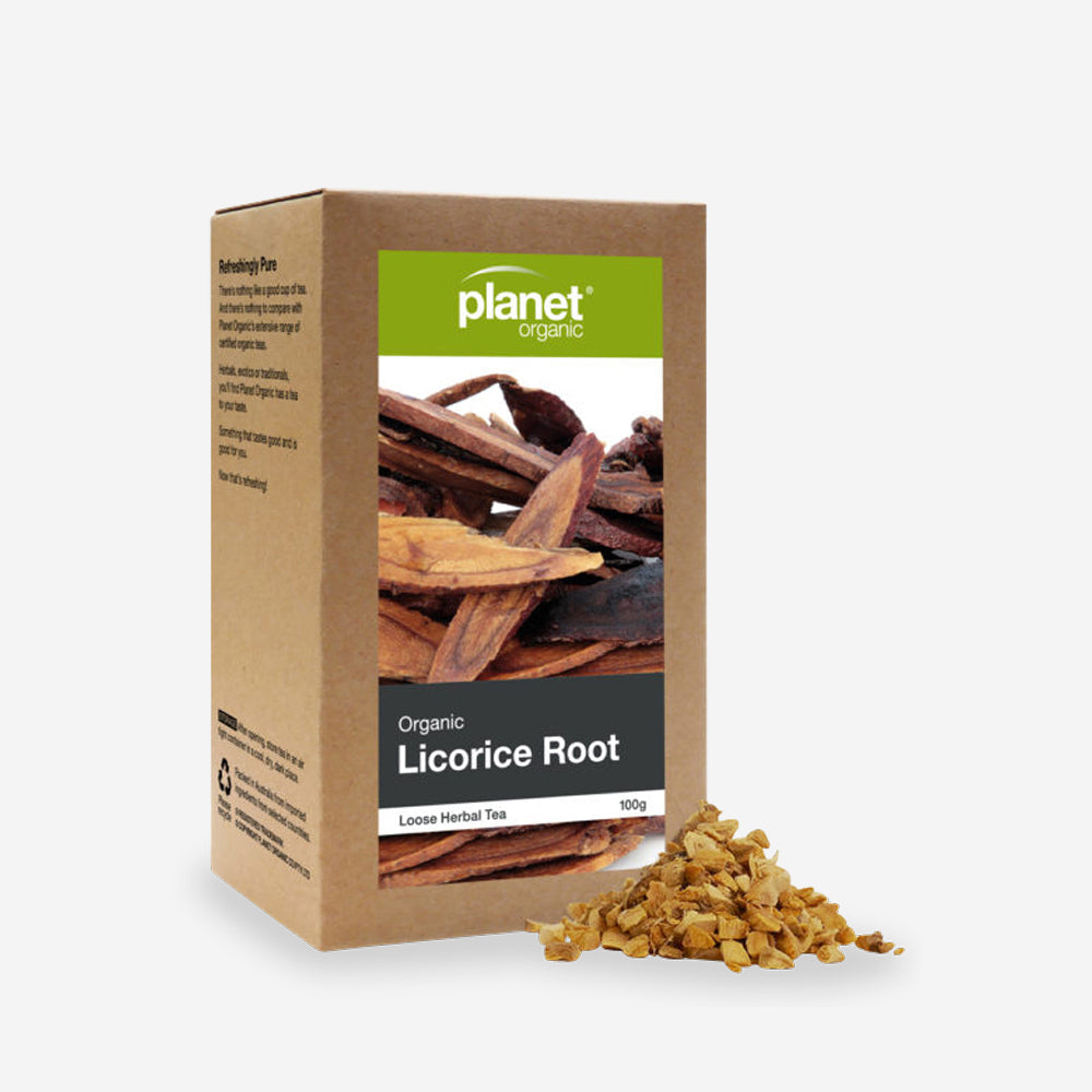Planet Organic Certified Organic Herbal Tea Loose Leaf 100g, Licorice Root; Soothes Stomach