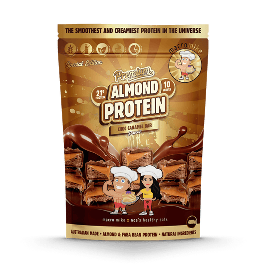 Macro Mike Premium Almond Protein 400g, Choc Caramel Bar Flavour