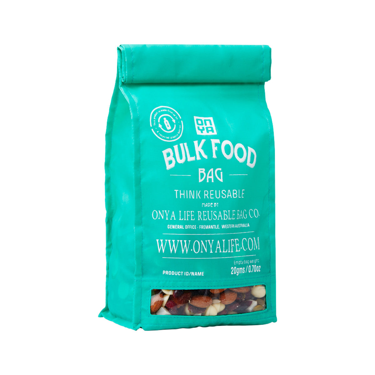 Onya Reusable Bulk Food Bag Aqua, Small, Medium Or Large Size