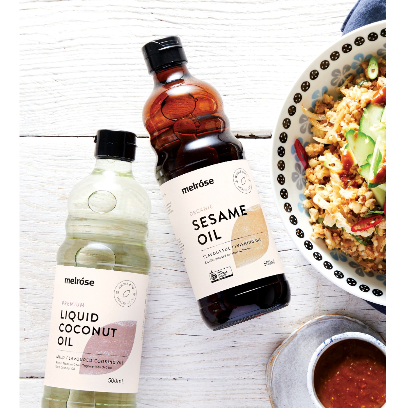 Melrose Premium Coconut Oil 500mL, Mild Flavoured Cooking Oil